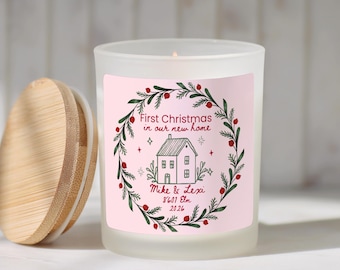 Personalized Our First Christmas At Candle Cute Custom Address Christmas Candle With Names Our New House Candle