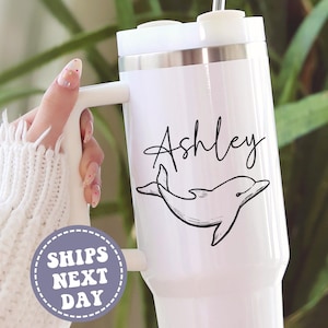 Girls trip tumbler 40 oz Beach tumbler Turtle tumbler Dolphin animal cup Ocean animal bottle  Beach Tumbler cup Dolphin tumbler Mug