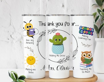 Teacher Gift Personalized Tumbler Gift for Teacher Custom Teacher Name Gift Teacher Appreciation Gift End of Year Teacher Tumbler Cup Mug