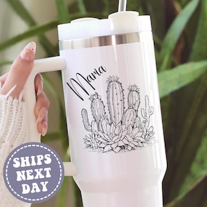 Cactus Flower Desert Cactus 40oz Tumbler Cactus Flower Tumbler Desert Theme Cactus Gifts Cactus Lover Desert Gift Cactus Theme Gifts
