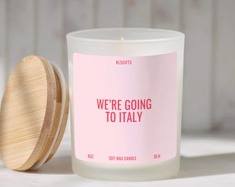 Italy Gift Candle Surprise Trip Destination Reveal Gift for Her Going to Italy