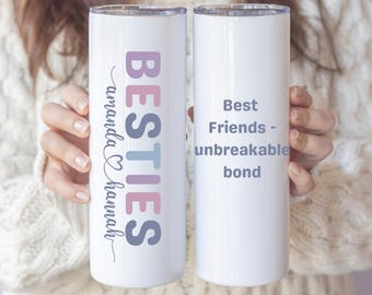 Personalized Best Friend Tumbler Best Friend Gift Bestie Tumbler Cup Gift for BFF Best Friend Friendship Travel Mug Bestie Gift Best Friend