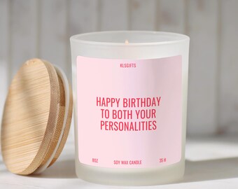 Gemini Birthday Candle Gift Funny Gemini Custom Candle May June Birthday Astrology Gift For Her Friend Star Sign Gemini two Personalities