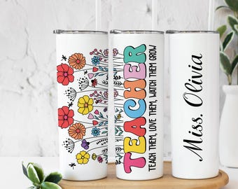 Teacher Gift Personalized Tumbler Gift for Teacher Custom Teacher Name Gift Teacher Appreciation Gift End of Year Teacher Tumbler Cup Mug