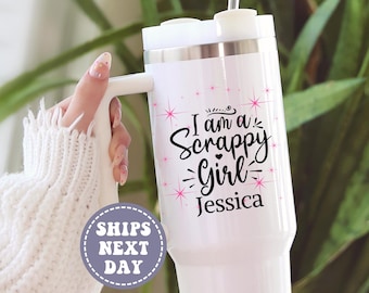Scrapbooking 40 oz tumbler Scrapbooking gifts Tumbler with Handle Custom Scrapbooking travel mug Scrapbooker cup