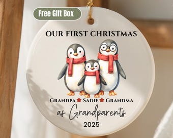 Personalized New Grandparents Ornament First Christmas As Grandparents Ornament From Grandchild Gift For Grandparents New Baby Ornament
