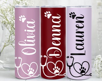 Personalized Veterinarian Vet Tech Gift Vet Tech Tumbler Custom Tumbler Skinny Tumbler Gift for Vet Mug Gift for Vet tech gift