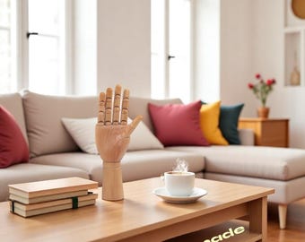 Wooden Hand Figurines | Rotatable Jointed Drawing Model | Art Mannequin for Sketching | Miniature Desktop Decor | Gift for Artist & Creators
