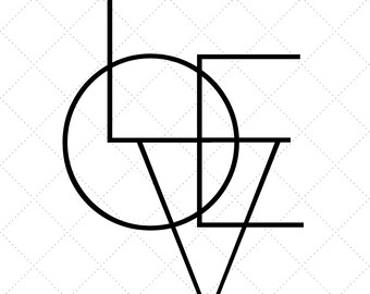 LOVE SVG PNG, Abstract Love logo (Digital Download)