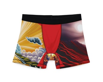 Mens Boxers hell and heaven, gift for him