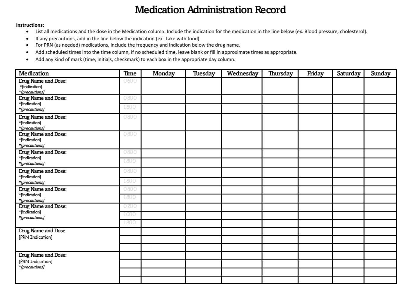 medication-administration-record-for-caregivers-etsy for Printable Medication Administration Record Template Word Free Medication Administration Record for Caregivers - Etsy for Printable Medication Administration Record Template Word Free