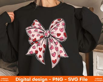 Valentine's day Heart Coquette bow Png, Retro Valentine Shirt Design, Valentine's Day Svg, Valentine Love Png, valentine's day bow svg