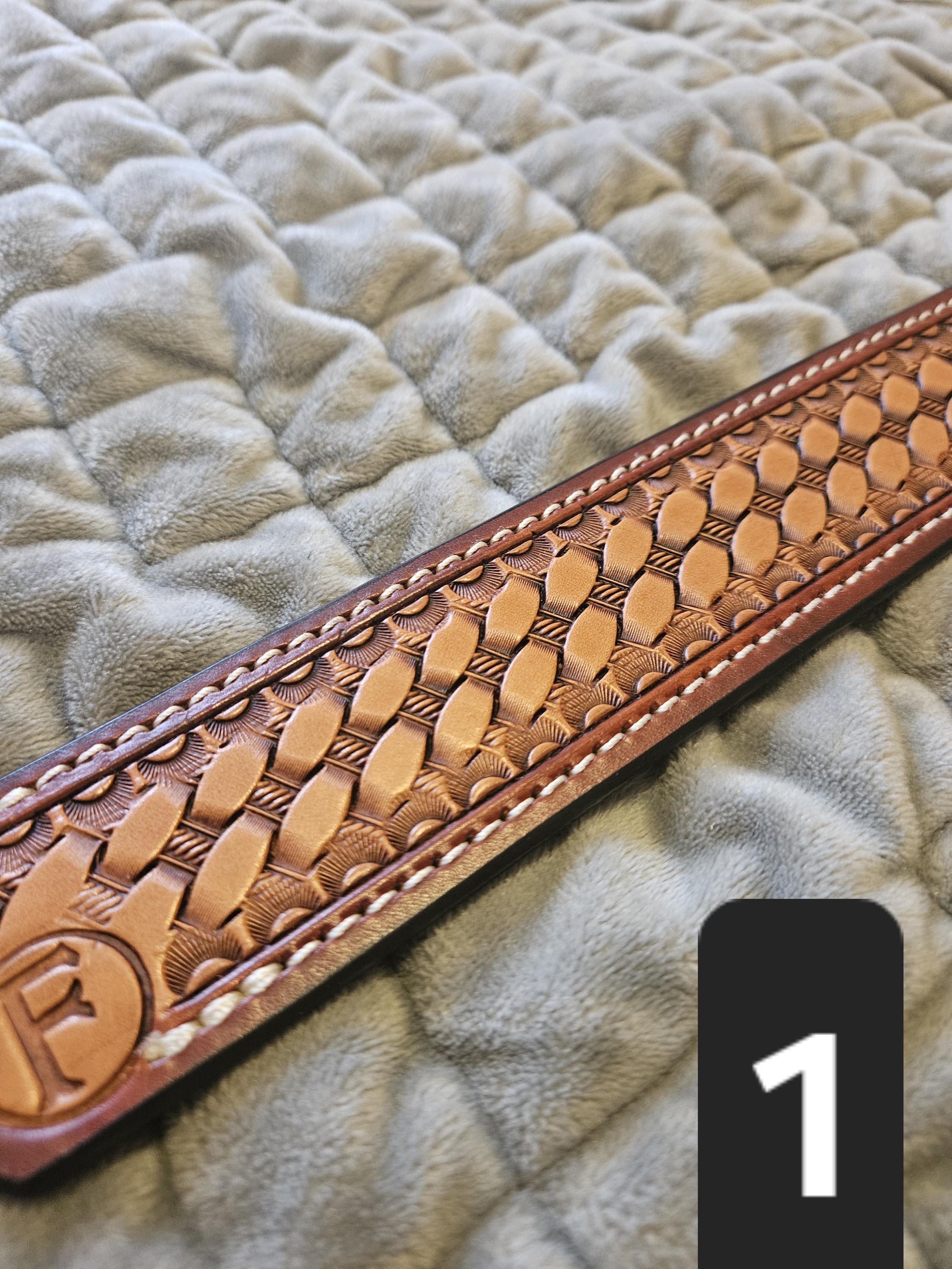 Hammered leather Belt