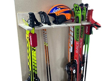 handmade ALL IN ONE ski organizer made of solid birch wood