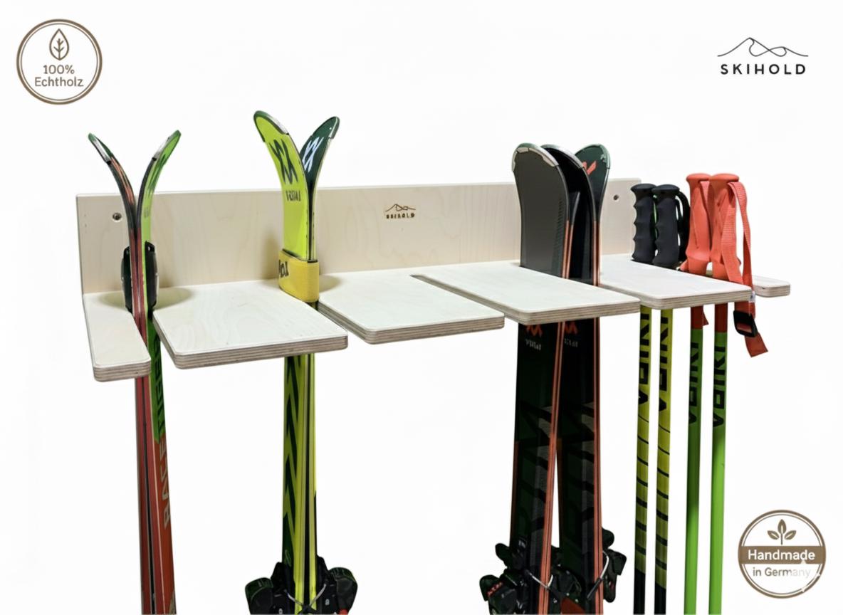Supporto da parete per sci da 2 pezzi, porta snowboard, prodotto in Canada - Italia