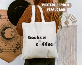 Baumwolltasche | Books & Coffee | nachhaltiger Stoffbeutel | bookstagram | Buch Merch