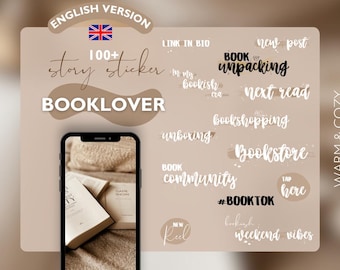 100+ Instagram Story Sticker booklover  | english version | cozy bookstagram