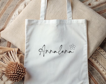Personalisierte Stofftasche | Name und Symbol | 4 Schriftarten & 8 Symbole | | 38x42 cm | Baumwolle