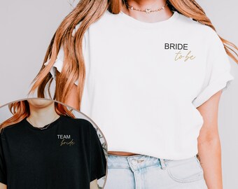Braut und Crew Shirts für den JGA | Team Bride & Bride to be Shirt für Junggesellinnenabschied | 100 % Baumwolle | Team Braut | Brautjungfer