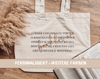 Personalisierte Baumwolltasche | Lieblingsbücher | nachhaltige Stofftasche | Beutel für Buchliebhaber
