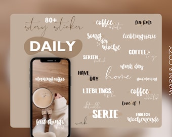 80+ Instagram Story Sticker daily | Alltag | basic | cozy bookstagram