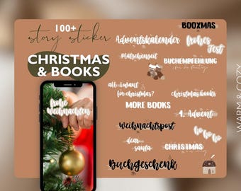 100+ Instagram Story Sticker christmas & books  | cozy bookstagram | Weihnachten