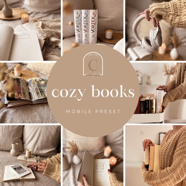 Lightroom Mobile Preset cozy books | bookstagram preset | Instagram filters
