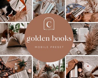 Lightroom Mobile Preset golden books | bookstagram preset | Instagram Filter