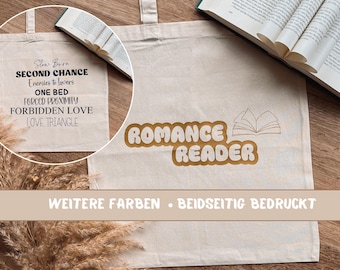 Personalisierbare Baumwolltasche | Romance Reader | Book Tropes | nachhaltiger Stoffbeutel