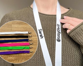 Personalisiertes Schlüsselband | Lanyard | mit Ausweis Hülle | für Messe, JGA, Festival, Party, Geburtstag, Einschulung | mit 3D-Effekt