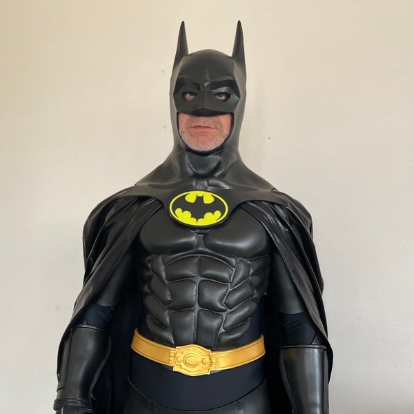Batman full costume 1989 bat suit halloween cosplay Burton Keaton superheroes armor