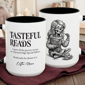 Custom Sprayed Edges Special Edition Book Addiction Mug, Funny Book Haul Coffee Cup, Reader Budget Problems, Bibliophile Dark Academia Gift