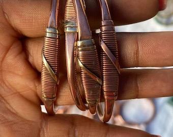 Bracelet en cuivre 100% cuivre de katanga.fait à main avec details