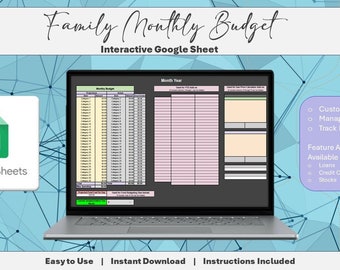 All-In-One Monthly Budget - A Comprehesnsive Google Sheet that allows you to track your finances with ease! Add-Ons Available!