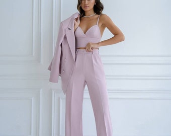 Chic woman 3 piece suit, incredibly stylish womens suit, uniq women prom suit