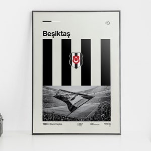Pôsteres em estilo retrô do Besiktas, impressões, arte de parede, pôster, presentes, BJK, pôster retrô, vibrante, para download, Beşiktaş, águia, pôster do Besiktas
