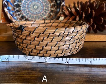 Morel motif pine needle baskets  9 different pieces.