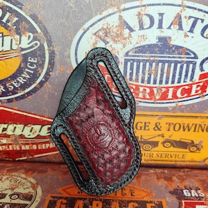 Étui couteau "pancake" de ceinture en cuir pour couteau pliant