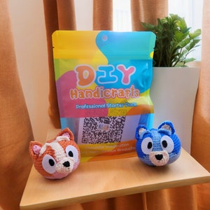 Bluey & Bingo' Easy Crochet Kit - Create Your Own Plush Toys, Beginner-Friendly DIY Activity, Unique Gift for Kids