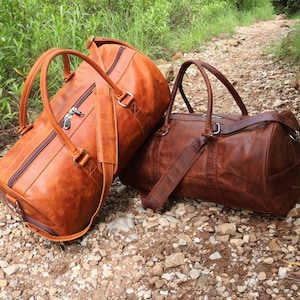 Personalisierte Ledertasche, Leder Weekender Reisetasche für Urlaub, Sport- und Nachttasche, Ideale Handgemachte Reisetasche, Geschenk für Ihn