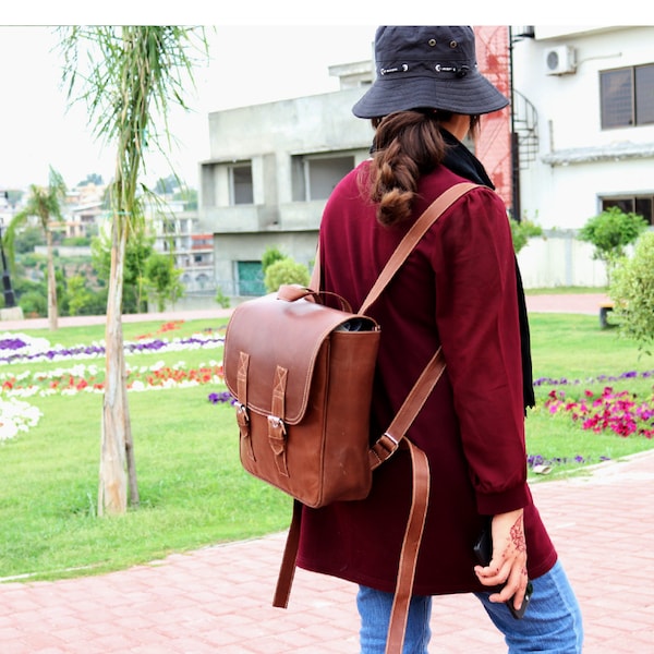 Personalized leather backpack-Women Leather Backpack- Genuine Leather backpack-Travel bag-College Shoulder backpack-Leather Rucksack