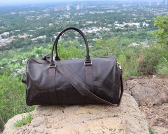Personalisierte Vollnarbenleder Seesack für Männer-Handmade Reisegepäck Kabine-Overnight Weekender Tasche-Leder Reisetasche-Gym Seesack