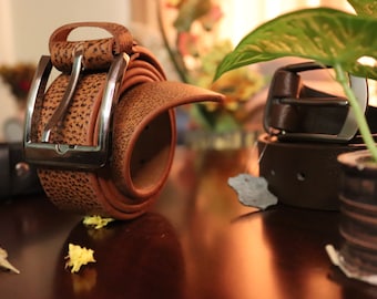 Leather Belt for men-Gift for Him-Handmade Leather Belt for jeans and Dressing -Genuine Leather Belt's-Brown Leather Belt