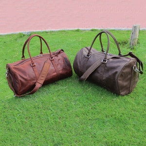 Echtleder Seesack für Herren | Handgemachte Wochenend-Reisetasche | Über Nacht Reisen Handgepäck | Vintage Leder Turnbeutel | Trauzeugen Geschenke