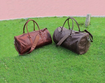 Echtleder Seesack für Herren | Handgemachte Wochenend-Reisetasche | Über Nacht Reisen Handgepäck | Vintage Leder Turnbeutel | Trauzeugen Geschenke