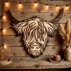 Highland laser cut file | layered digital download | Cricut & Glowforge | svg, eps, png