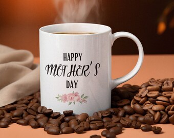 Ceramic Mug for Mom, Unforgettable Mother's Day Gift, Floral Coffee Cup for Her, Birthday Gift for Mom, Cute Motherhood Mug, Gift from Kids