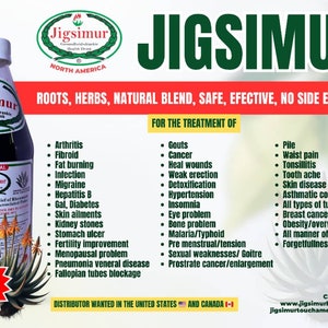 Original Jigsimur Health Drink (750 ml). 100% Alkaline.