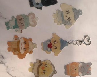 Ateez Aniteez in Winter Bias Keychains