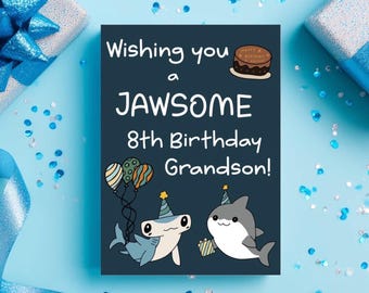 Have a Jawsome Birthday Card | Shark Themed | Customizable